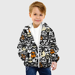 Куртка с капюшоном детская Злобные панды, цвет: 3D-белый — фото 2
