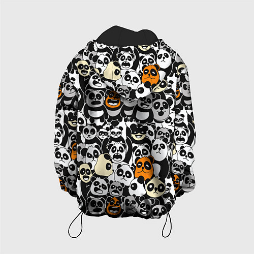 Детская куртка Злобные панды / 3D-Черный – фото 2