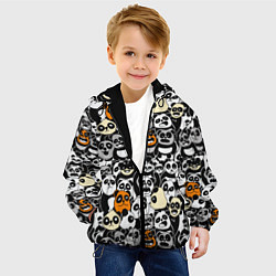 Куртка с капюшоном детская Злобные панды, цвет: 3D-черный — фото 2