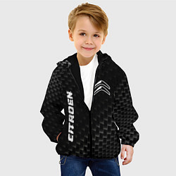 Куртка с капюшоном детская Citroen карбоновый фон, цвет: 3D-черный — фото 2