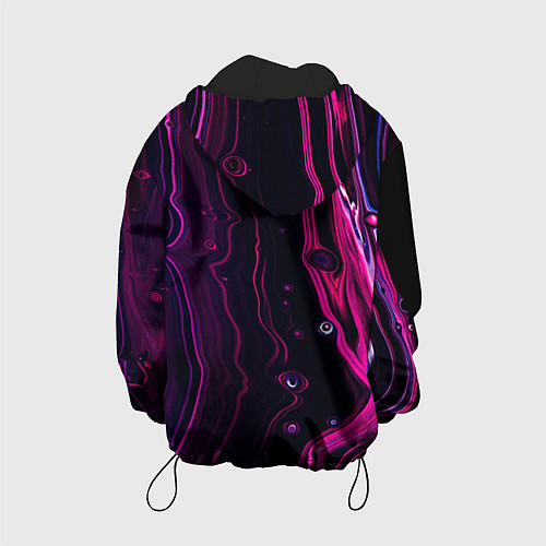 Детская куртка Фиолетовые линии песка во тьме / 3D-Черный – фото 2