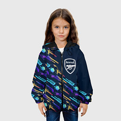 Куртка с капюшоном детская Arsenal градиентные мячи, цвет: 3D-черный — фото 2