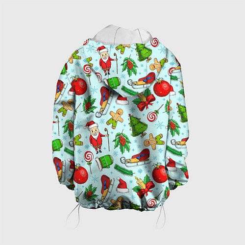 Детская куртка Новогодний паттерн / 3D-Белый – фото 2