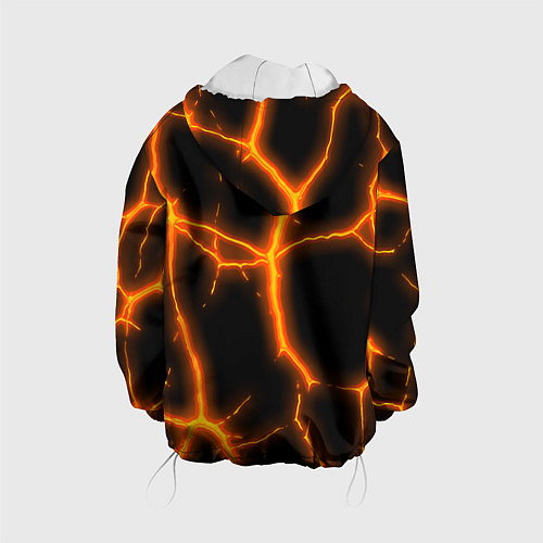 Детская куртка Оранжевые неоновые трещины / 3D-Белый – фото 2