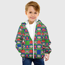 Куртка с капюшоном детская Пиксельный рисунок поп арт, цвет: 3D-белый — фото 2