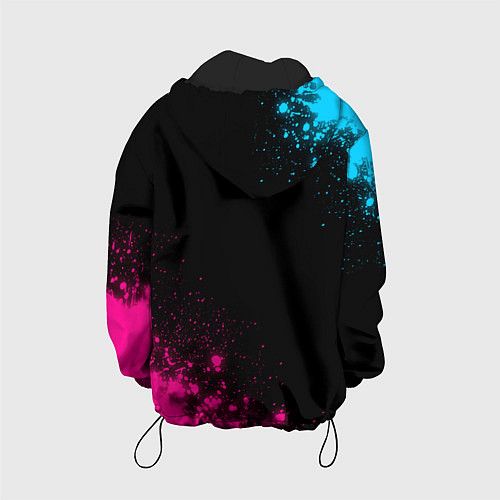 Детская куртка Valorant - neon gradient: надпись, символ / 3D-Черный – фото 2