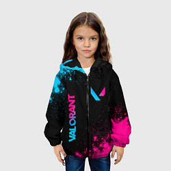 Куртка с капюшоном детская Valorant - neon gradient: надпись, символ, цвет: 3D-черный — фото 2