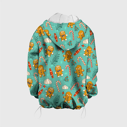 Детская куртка Новогодний паттерн с печеньем и конфетами / 3D-Белый – фото 2