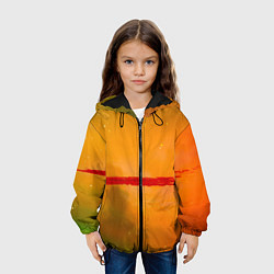 Куртка с капюшоном детская Оранжевый туман и красная краска, цвет: 3D-черный — фото 2
