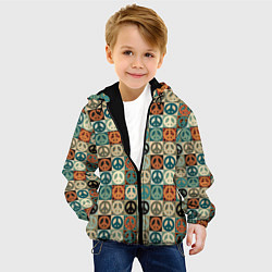 Куртка с капюшоном детская Peace symbol pattern, цвет: 3D-черный — фото 2