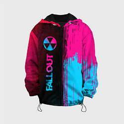 Куртка с капюшоном детская Fallout - neon gradient: по-вертикали, цвет: 3D-черный