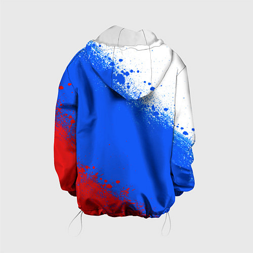 Детская куртка Флаг России - триколор / 3D-Белый – фото 2