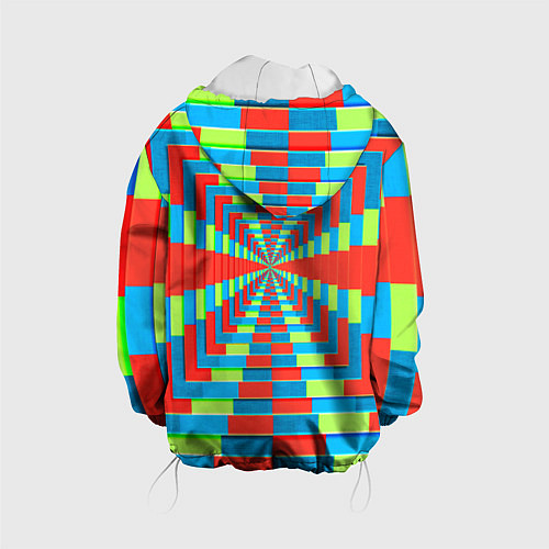 Детская куртка Разноцветный туннель - оптическая иллюзия / 3D-Белый – фото 2