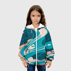 Куртка с капюшоном детская Абстрактные разводы - текстура, цвет: 3D-белый — фото 2
