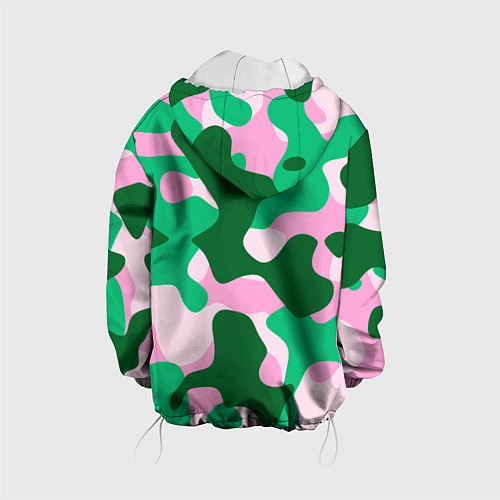 Детская куртка Абстрактные зелёно-розовые пятна / 3D-Белый – фото 2
