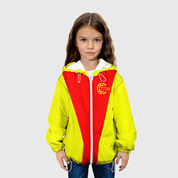 Куртка с капюшоном детская FIRM желто-красная, цвет: 3D-белый — фото 2