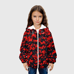 Куртка с капюшоном детская Красные бегонии, цвет: 3D-белый — фото 2
