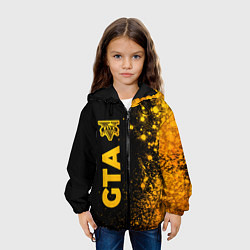 Куртка с капюшоном детская GTA - gold gradient: по-вертикали, цвет: 3D-черный — фото 2
