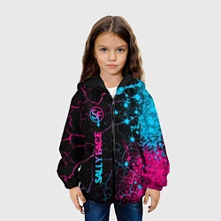 Куртка с капюшоном детская Sally Face - neon gradient: по-вертикали, цвет: 3D-черный — фото 2