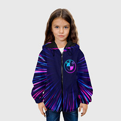 Куртка с капюшоном детская BMW neon speed lines, цвет: 3D-черный — фото 2