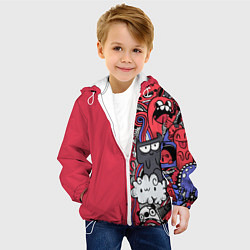 Куртка с капюшоном детская Графитти монстрики, цвет: 3D-белый — фото 2