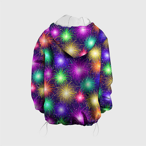 Детская куртка Праздничный салют - фейерверк / 3D-Белый – фото 2