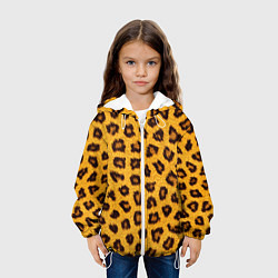 Куртка с капюшоном детская Текстура леопарда, цвет: 3D-белый — фото 2