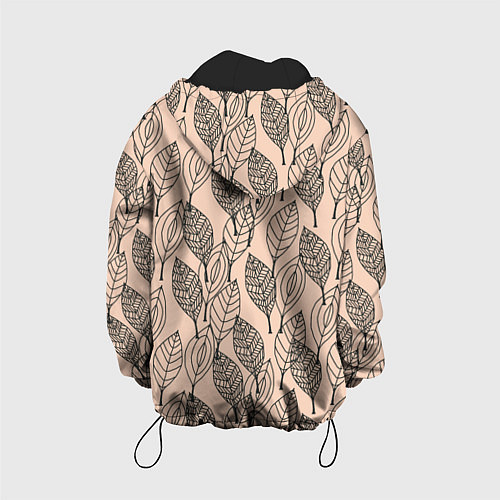 Детская куртка Листья штрихованные / 3D-Черный – фото 2