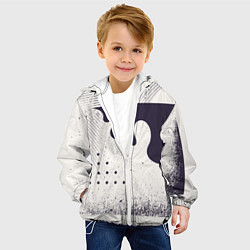 Куртка с капюшоном детская Абстрактные и тёмные точки и краски, цвет: 3D-белый — фото 2
