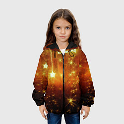 Куртка с капюшоном детская Золотистае звёзды, цвет: 3D-черный — фото 2