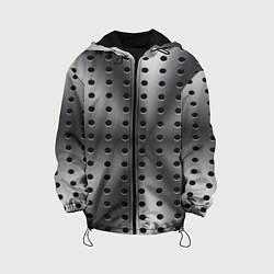 Куртка с капюшоном детская Текстура перфорированного металла, цвет: 3D-черный