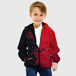 Куртка с капюшоном детская Черное и красное, цвет: 3D-черный — фото 2