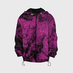 Куртка с капюшоном детская Тёмно-розовые краски во тьме, цвет: 3D-черный