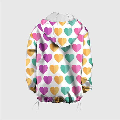 Детская куртка Яркие сердечки / 3D-Белый – фото 2
