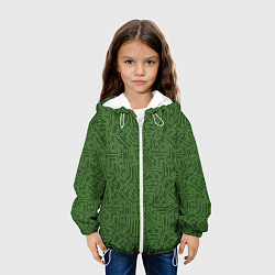 Куртка с капюшоном детская Милитари компьютерная плата, цвет: 3D-белый — фото 2