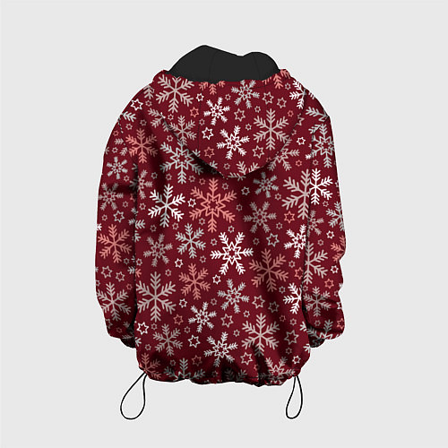 Детская куртка Новогодний узор из снежинок / 3D-Черный – фото 2