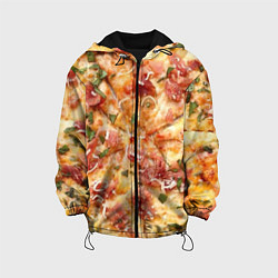 Куртка с капюшоном детская Вкусная пицца, цвет: 3D-черный