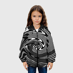 Куртка с капюшоном детская Black and white abstract pattern, цвет: 3D-черный — фото 2