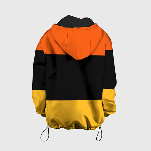 Детская куртка Полосатый оранжевый с черной и белой полосой / 3D-Черный – фото 2