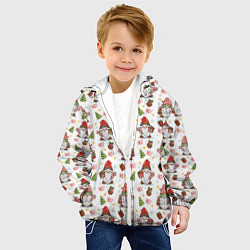 Куртка с капюшоном детская Рождественские гномы с подарками, цвет: 3D-белый — фото 2