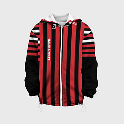 Детская куртка Красно черный полосатый узор Спортклуб