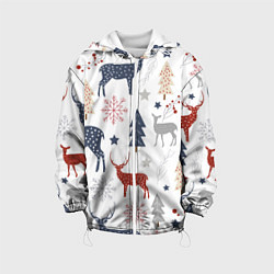 Детская куртка Олени в новогоднем лесу