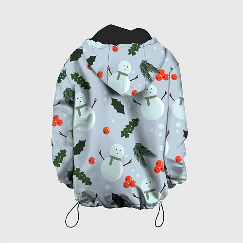 Детская куртка Снеговики и ягодки / 3D-Черный – фото 2