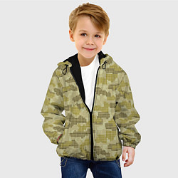 Куртка с капюшоном детская Милитари точка круглая, цвет: 3D-черный — фото 2
