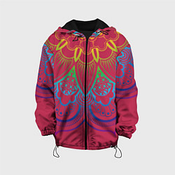 Куртка с капюшоном детская Viva magenta mandala, цвет: 3D-черный