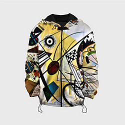 Куртка с капюшоном детская Поперечная линия - Василий Кандинский, цвет: 3D-черный