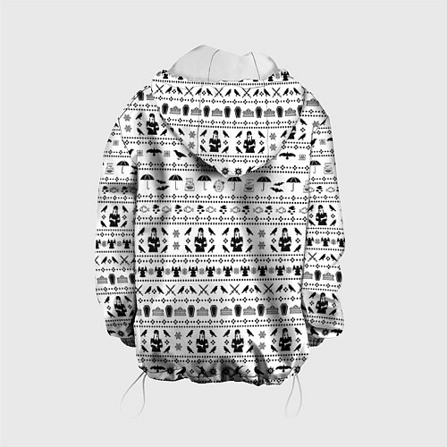 Детская куртка Black pattern Wednesday Addams / 3D-Белый – фото 2