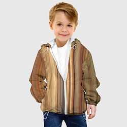 Куртка с капюшоном детская Золотистые и серые линии в геометрии, цвет: 3D-белый — фото 2
