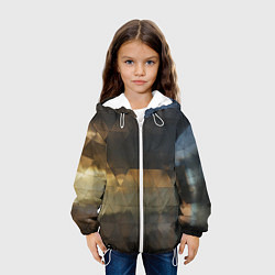 Куртка с капюшоном детская Природное отражение в стеклянной абстракции, цвет: 3D-белый — фото 2