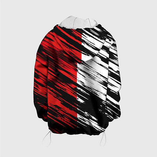 Детская куртка Белые и красные полосы / 3D-Белый – фото 2